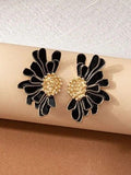 ARETES - FLORES VINTAGE, NEGRO