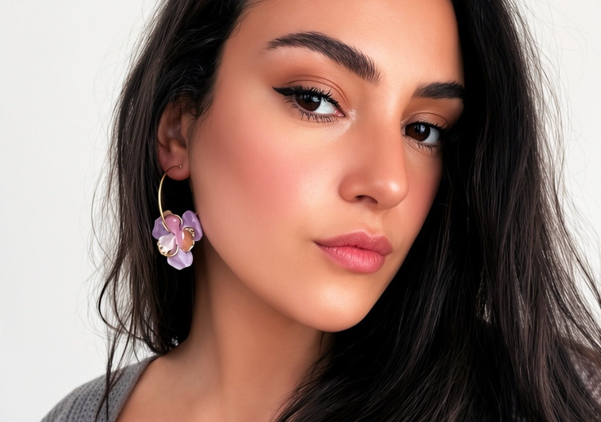 ARETES - FLORES VIOLETAS