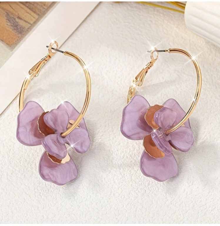 ARETES - FLORES VIOLETAS