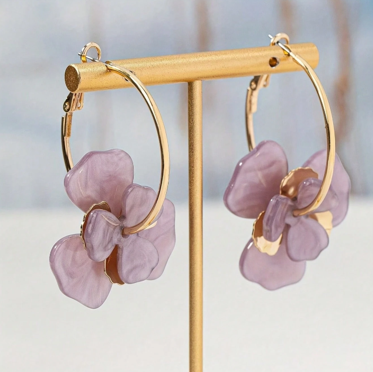 ARETES - FLORES VIOLETAS