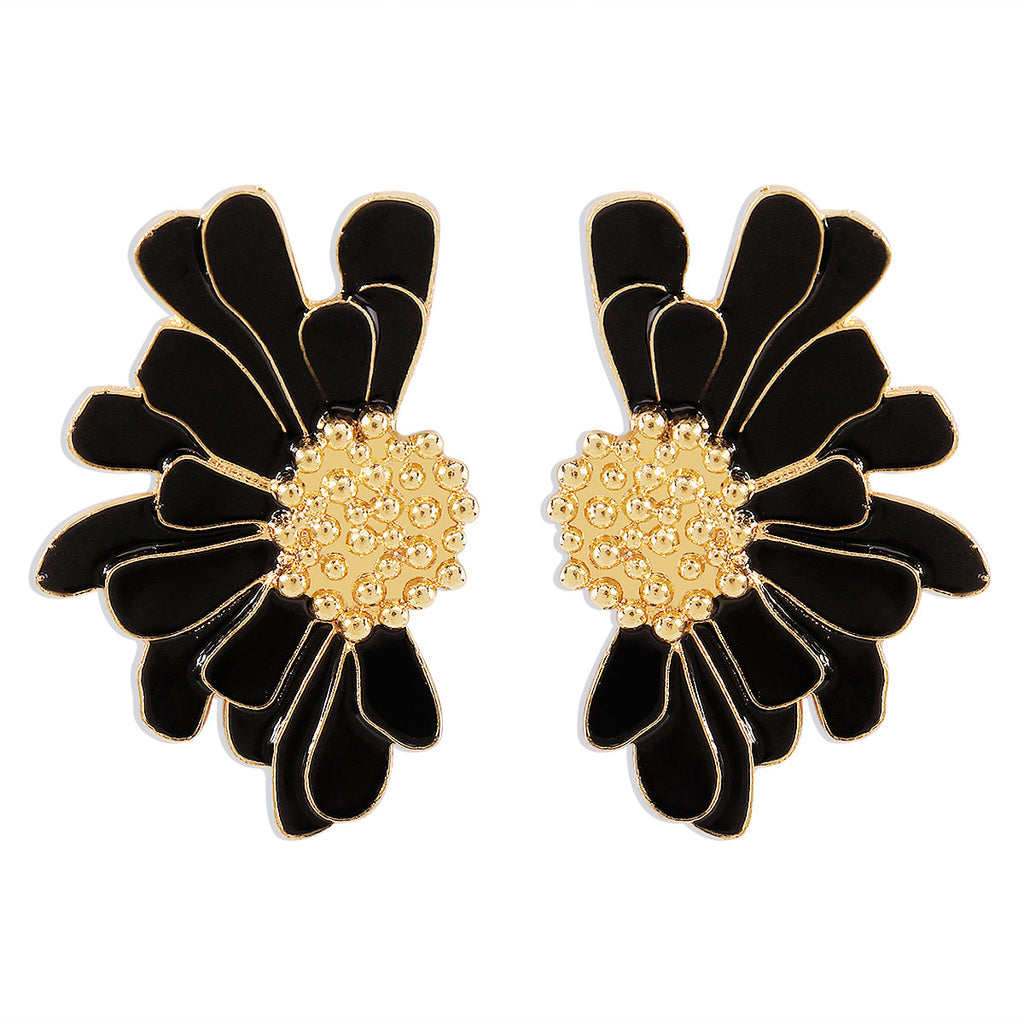 ARETES - FLORES VINTAGE, NEGRO