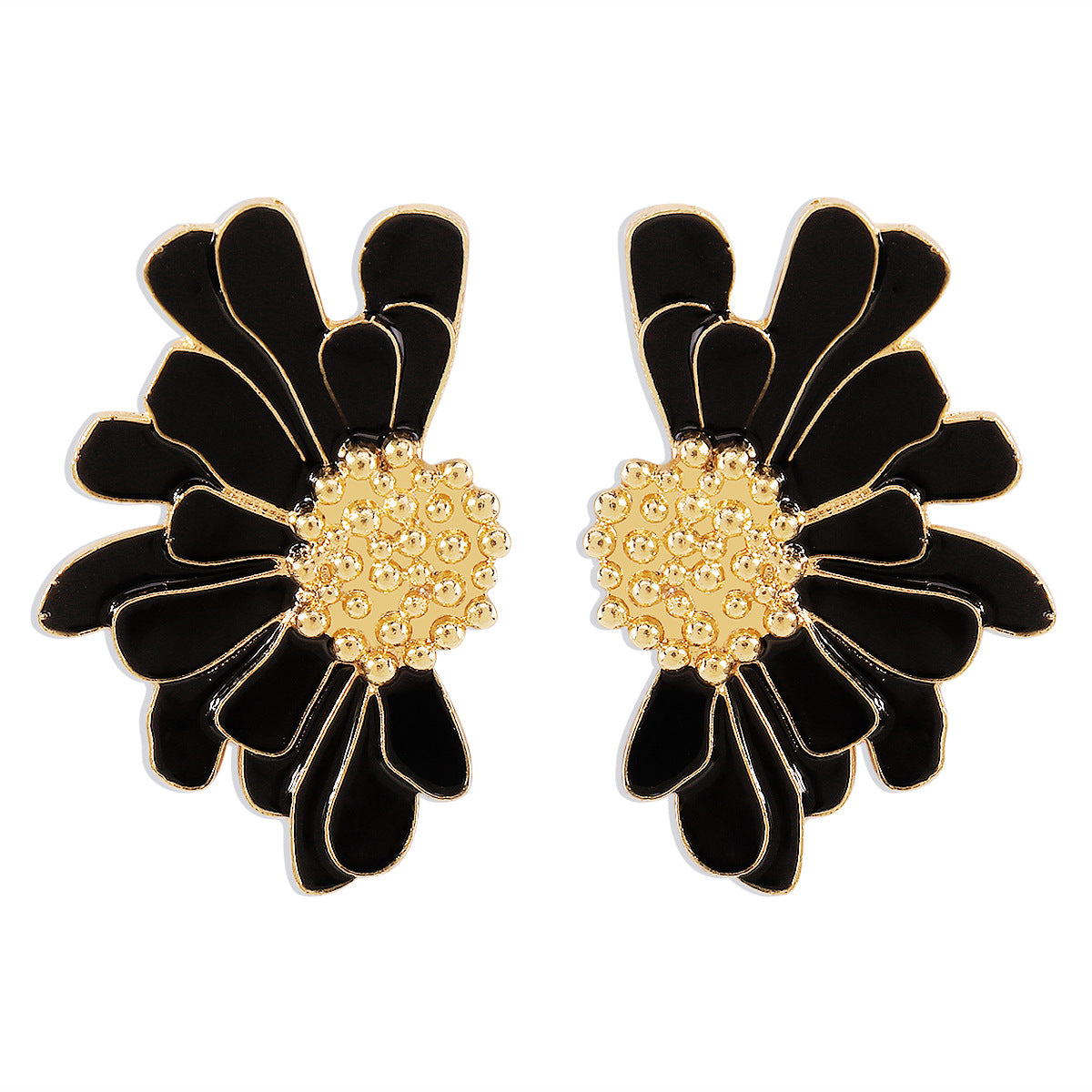 ARETES - FLORES VINTAGE, NEGRO