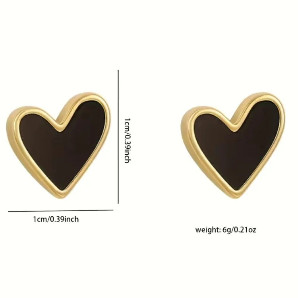ARETES - CORAZON NEGRO GOLDEN