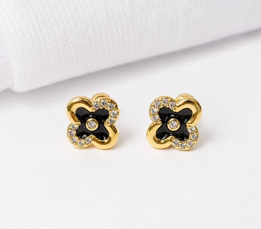 Aretes - Nona Negro y Dorado