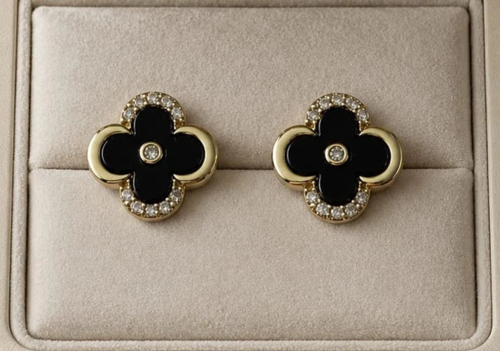 Aretes - Nona Negro y Dorado